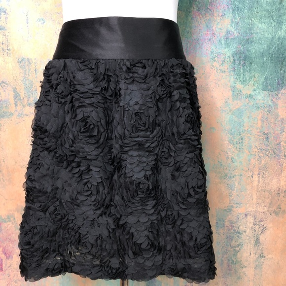 Maurices Dresses & Skirts - ☀️ Maurices Tulle Flowers Black Lace Mini Skirt